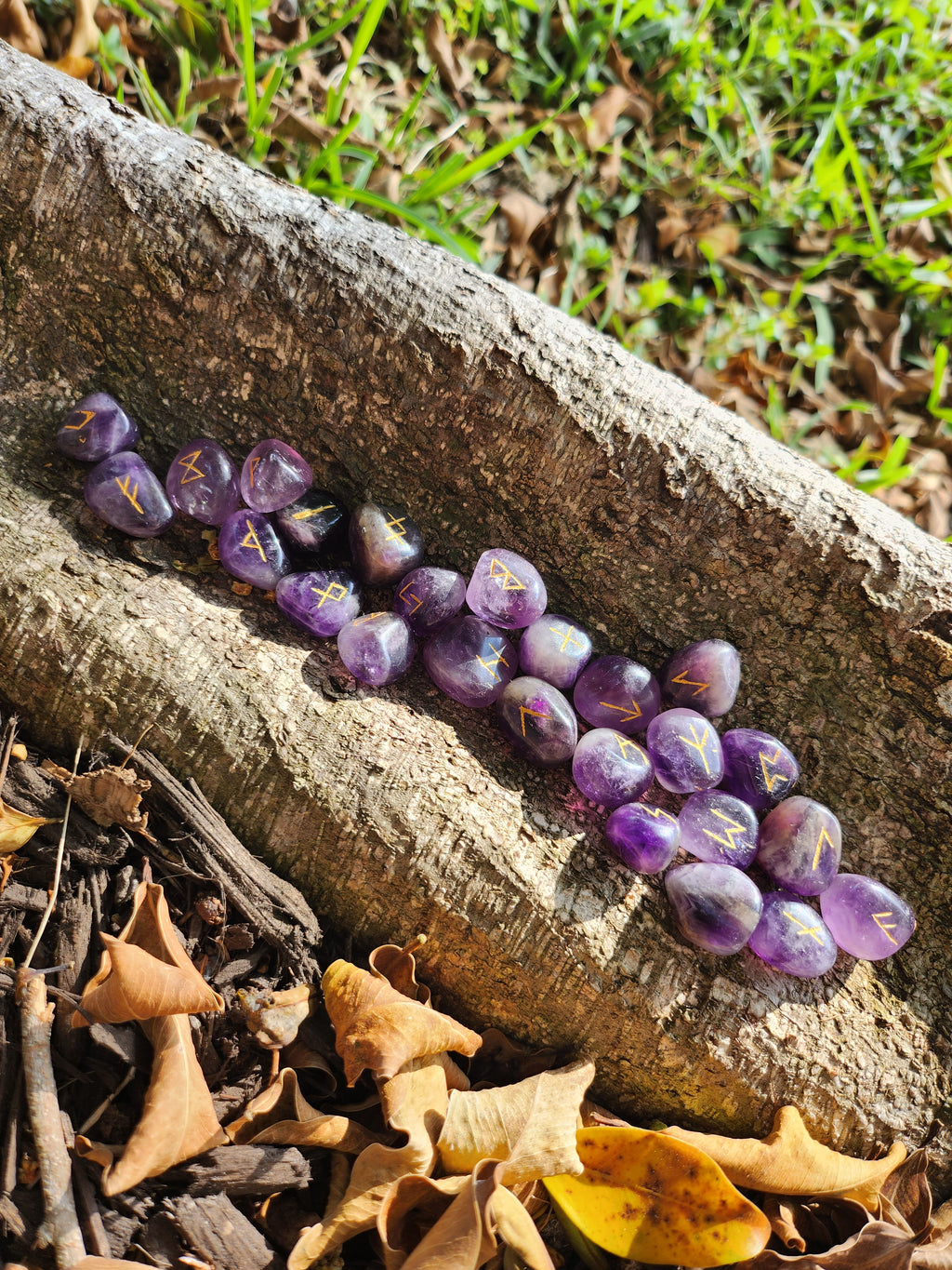 Amethyst Elder Futhark Rune Set